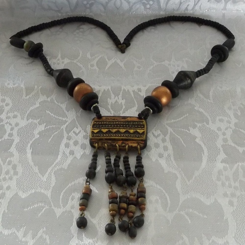 Black Tahitian Beaded Necklace